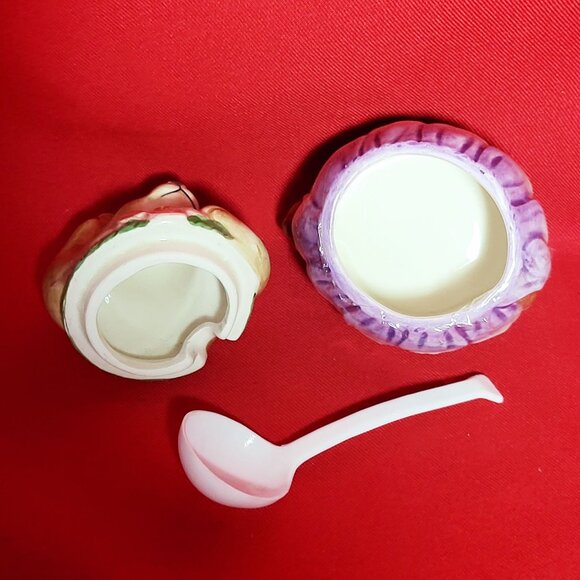 Vintage Otagiri Japan Honey Bear Condiment Bowl Serving Spoon Hand Painted - Picture 6 of 13